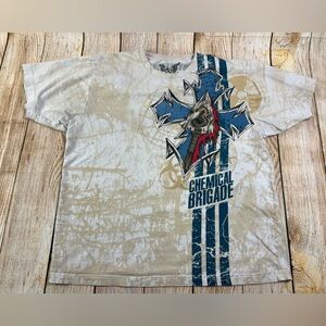 Mens Apprime Courage Above All Army Strong AOP Y2K Dragon Cross T Shirt Large